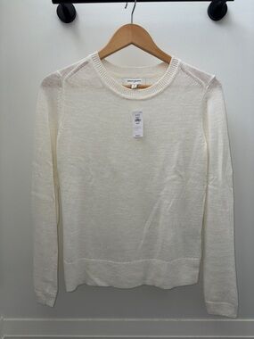 Final Price- No Offers! Banana Republic Off White Linen Crewneck Sweater